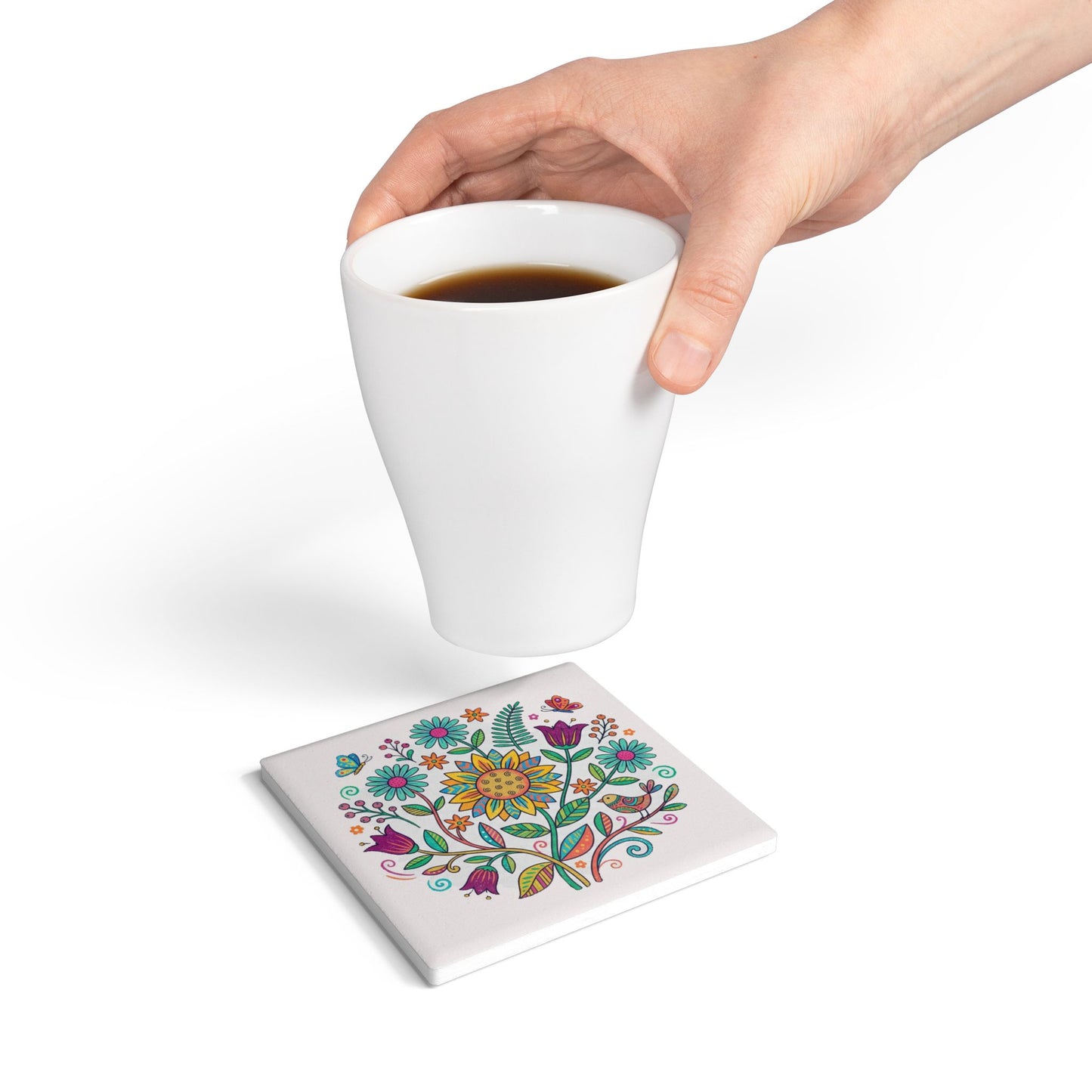 Floral Ceramic Coaster
