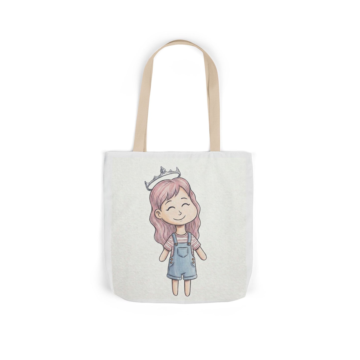 Cute Princess Girl Canvas Tote Bag