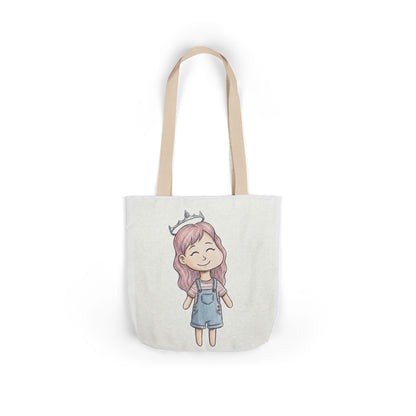 Cute Princess Girl Canvas Tote Bag