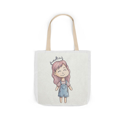 Cute Princess Girl Canvas Tote Bag