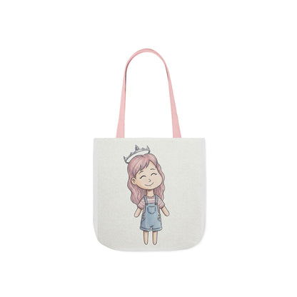 Cute Princess Girl Canvas Tote Bag