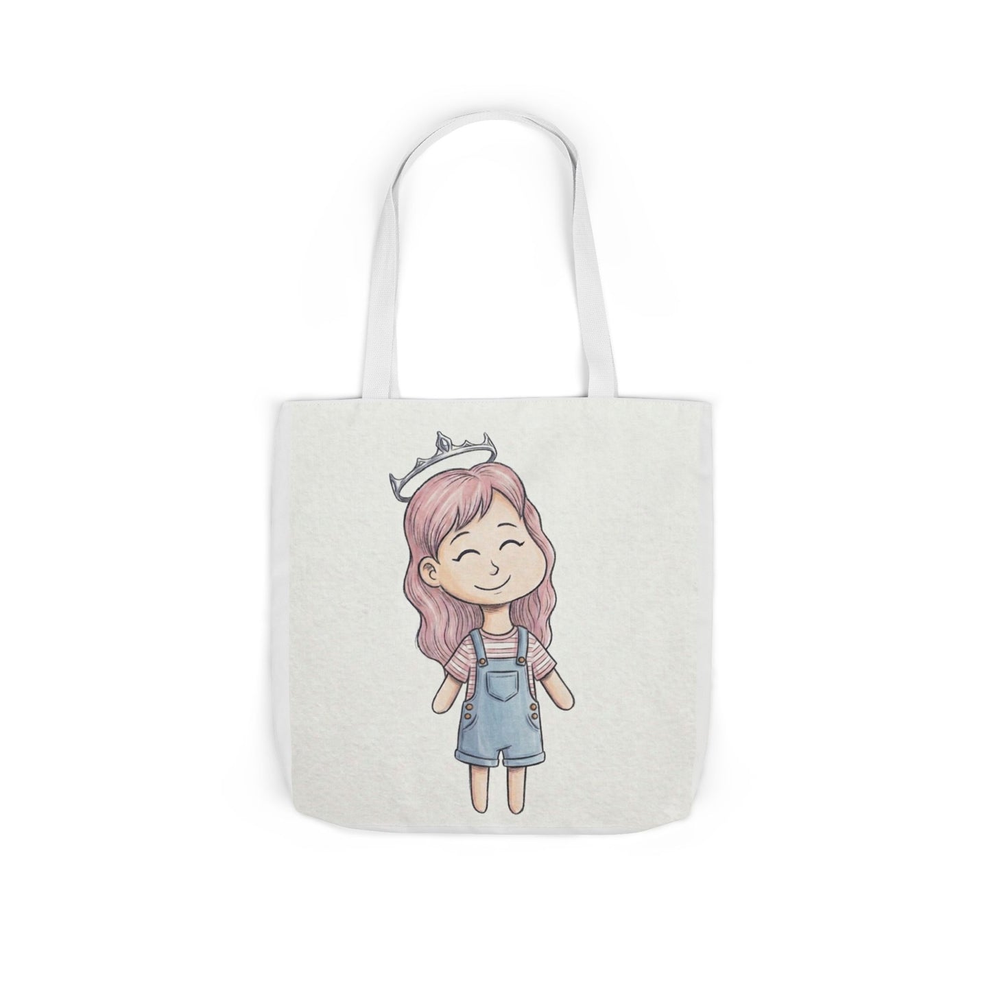 Cute Princess Girl Canvas Tote Bag