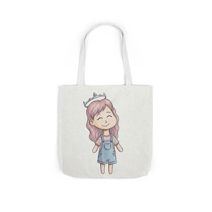 Cute Princess Girl Canvas Tote Bag