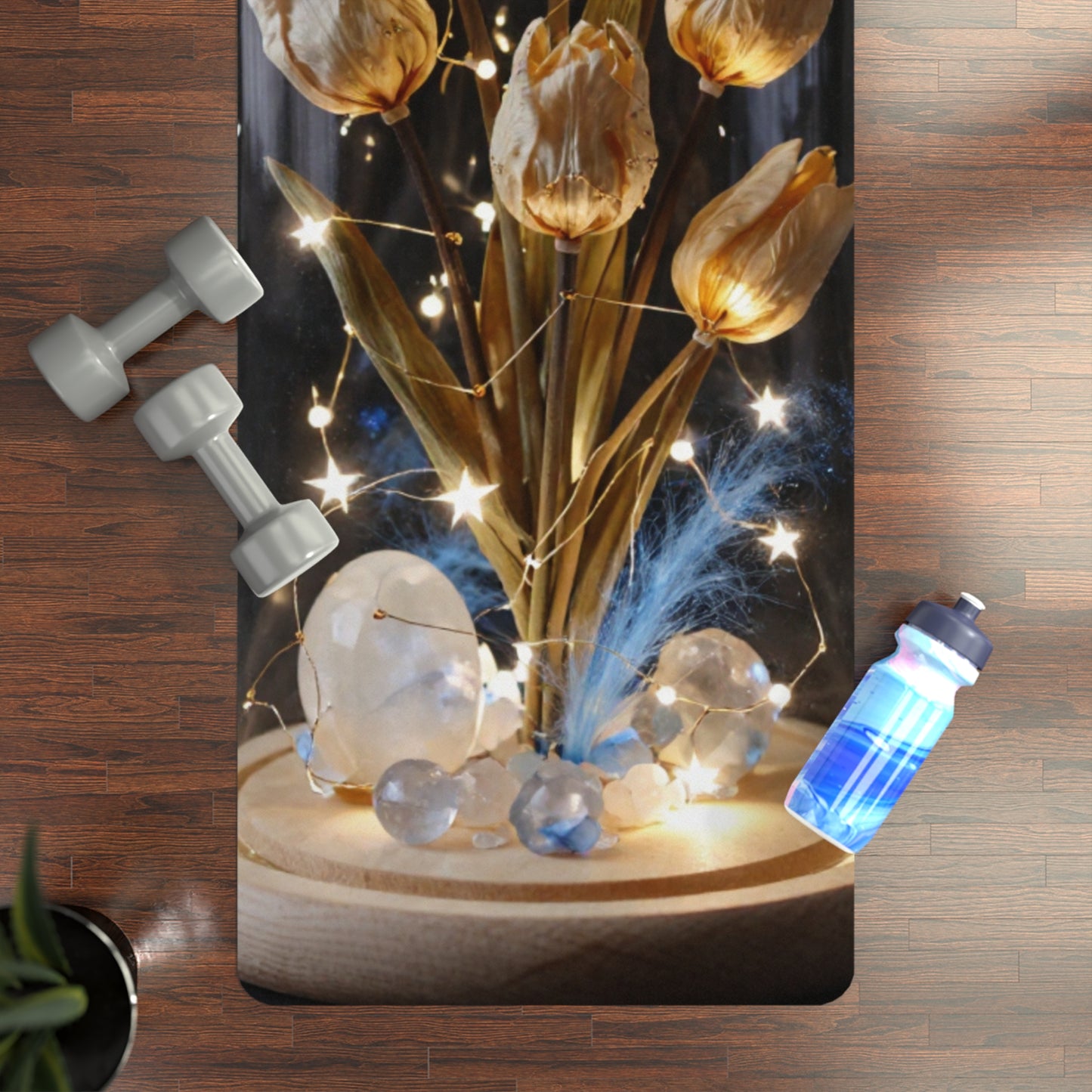 Golden Glass Terrarium Yoga Mat