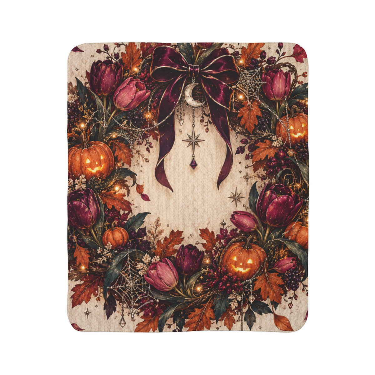 Autumn Wreath Fleece Blanket