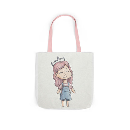 Cute Princess Girl Canvas Tote Bag