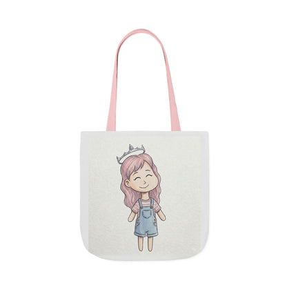 Cute Princess Girl Canvas Tote Bag