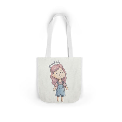 Cute Princess Girl Canvas Tote Bag
