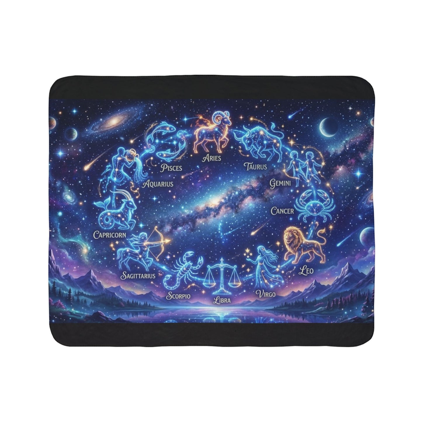 Zodiac Constellation Sherpa Blanket
