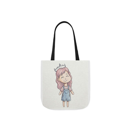 Cute Princess Girl Canvas Tote Bag