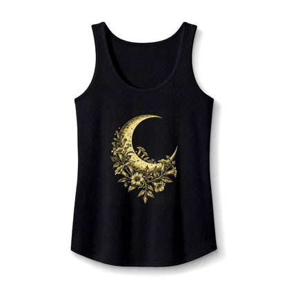 Floral Crescent Moon Tank Top