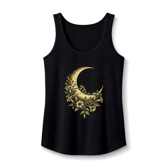 Floral Crescent Moon Tank Top