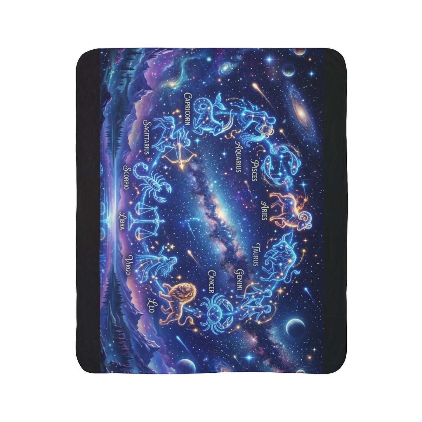 Zodiac Constellation Sherpa Blanket