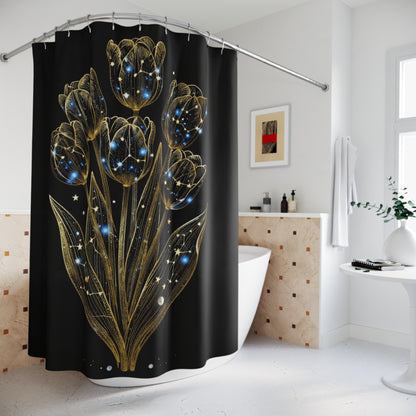 Celestial tulip bundle shower curtain