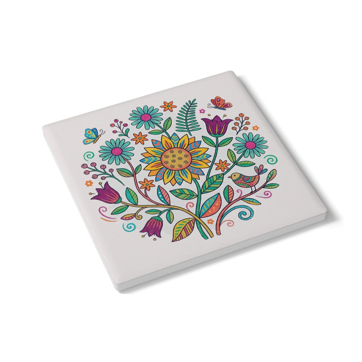 Floral Ceramic Coaster