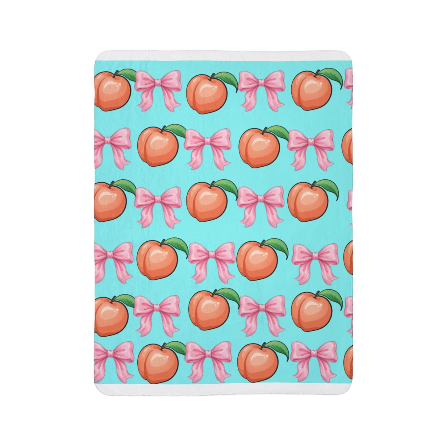Peach & Pink Bow Sherpa Blanket