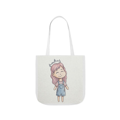 Cute Princess Girl Canvas Tote Bag