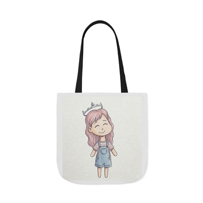 Cute Princess Girl Canvas Tote Bag