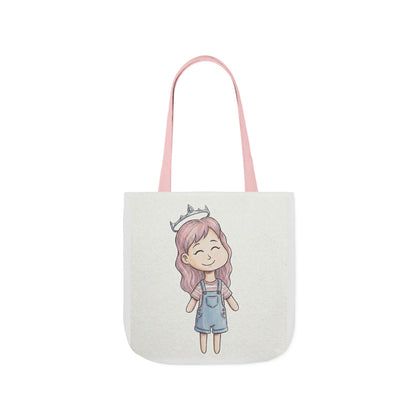 Cute Princess Girl Canvas Tote Bag