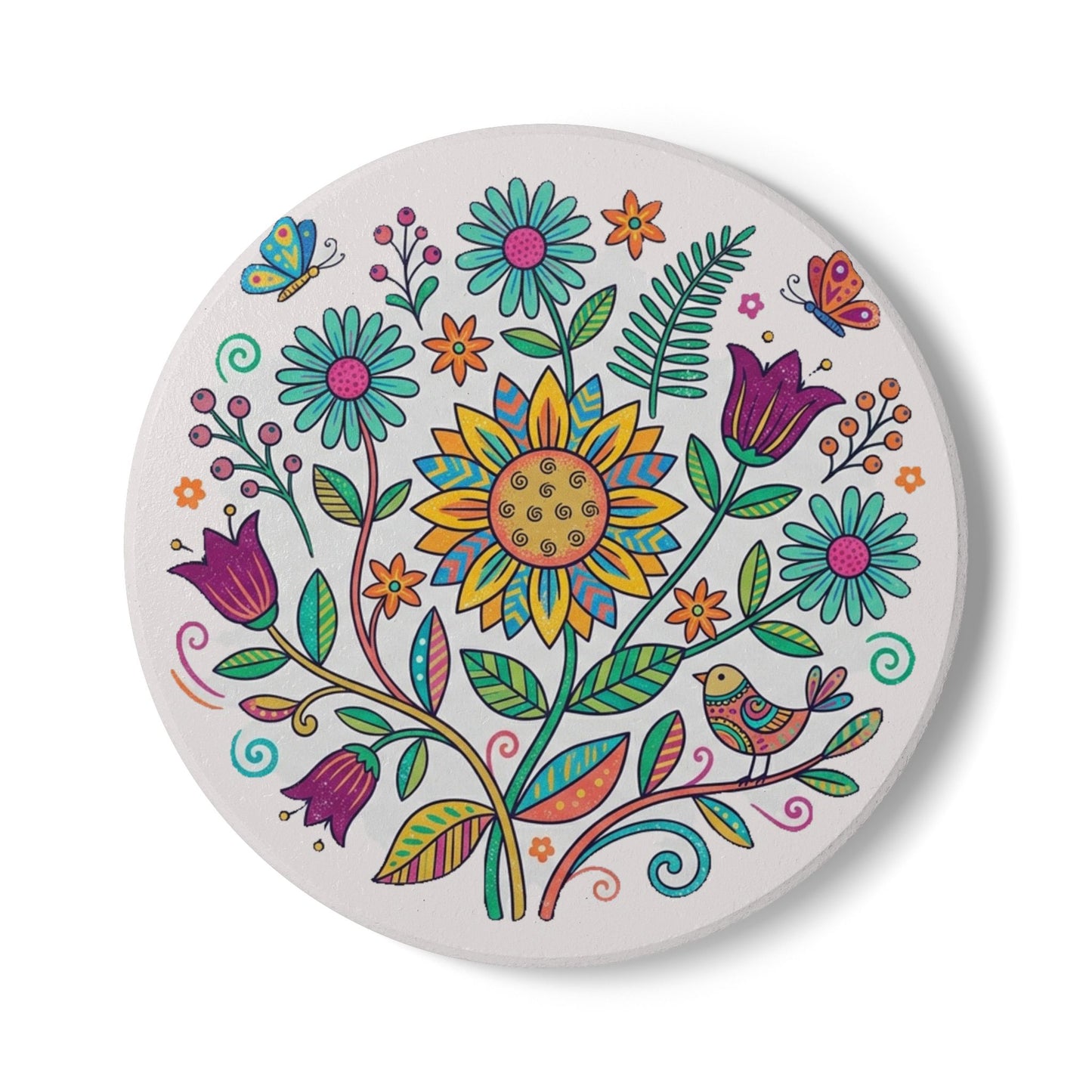 Floral Ceramic Coaster