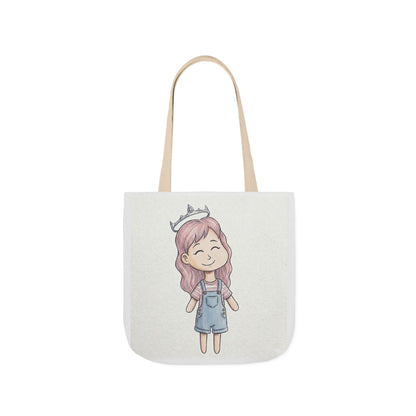 Cute Princess Girl Canvas Tote Bag