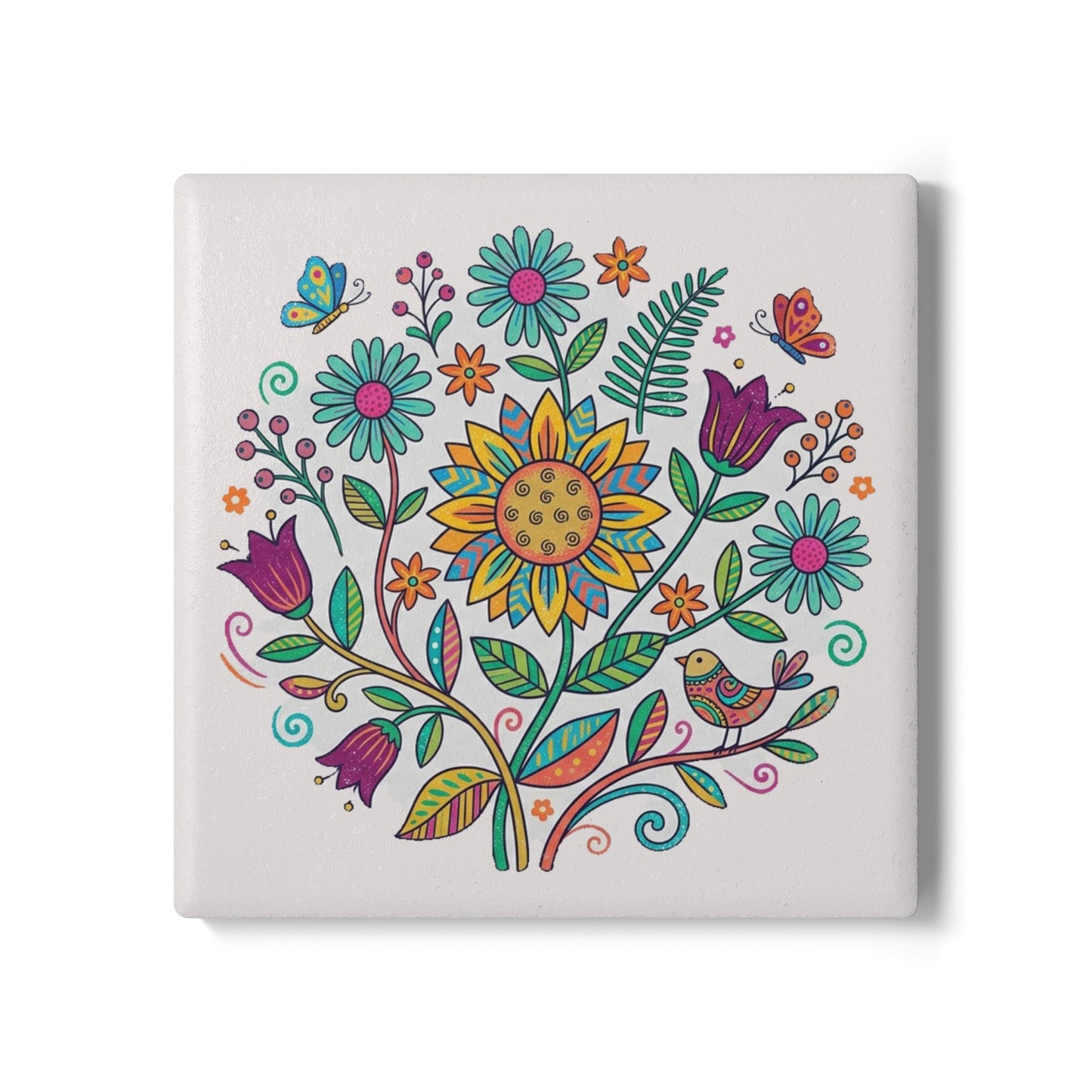 Floral Ceramic Coaster