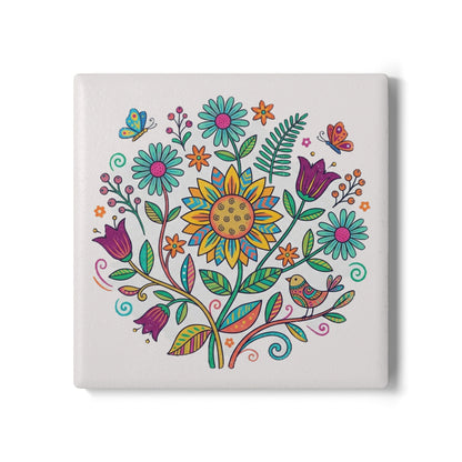 Floral Ceramic Coaster