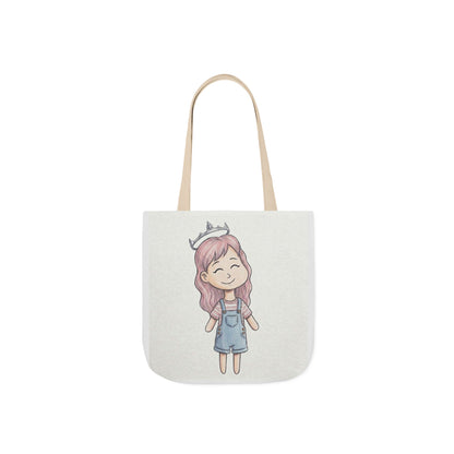 Cute Princess Girl Canvas Tote Bag