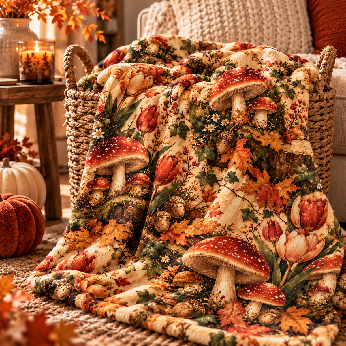 Woodland Harvest Fleece Blanket