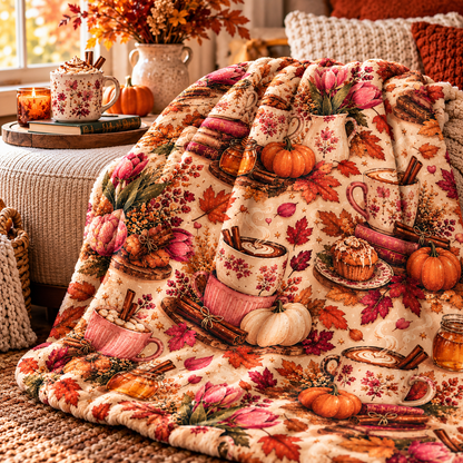 Pumpkin Spice Fleece Blanket