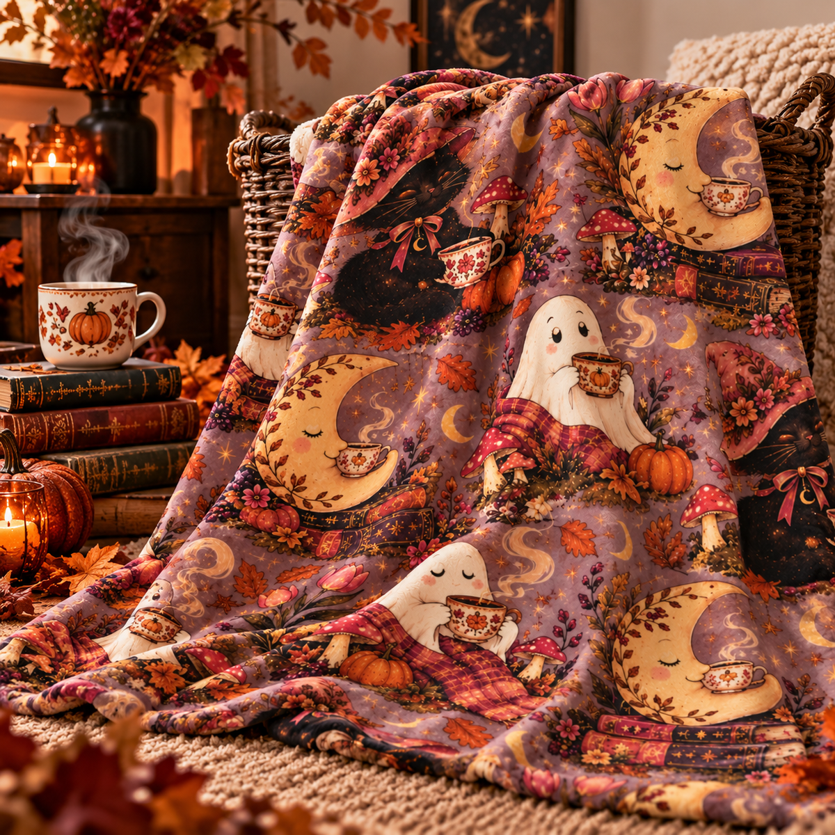 Cozy Little Ghosts Fleece Blanket