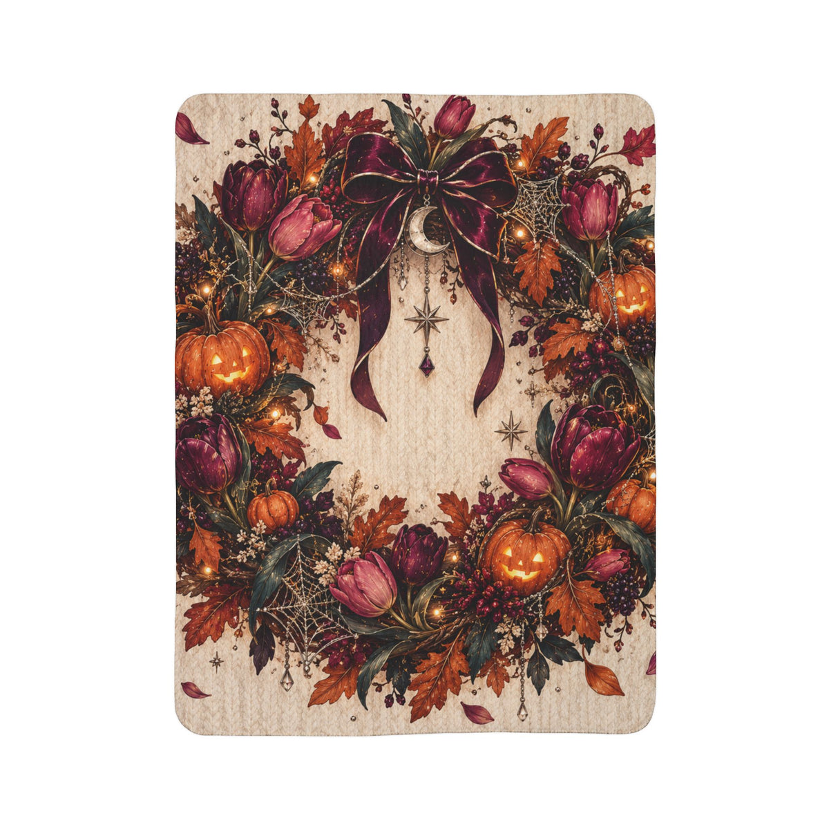Autumn Wreath Fleece Blanket