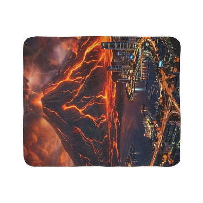 Volcano Eruption Sherpa Blanket