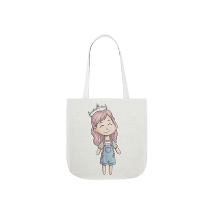 Cute Princess Girl Canvas Tote Bag