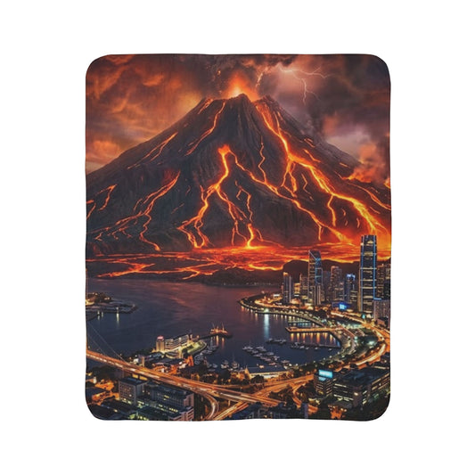 Volcano Eruption Sherpa Blanket
