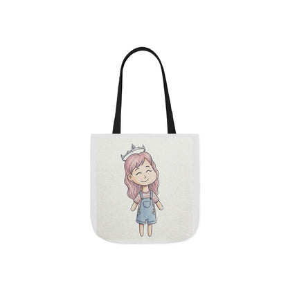 Cute Princess Girl Canvas Tote Bag