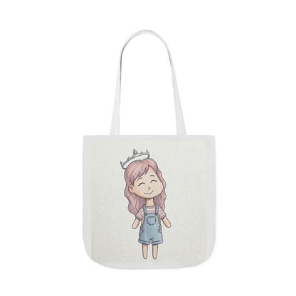 Cute Princess Girl Canvas Tote Bag