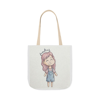 Cute Princess Girl Canvas Tote Bag