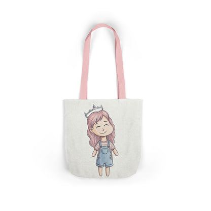 Cute Princess Girl Canvas Tote Bag