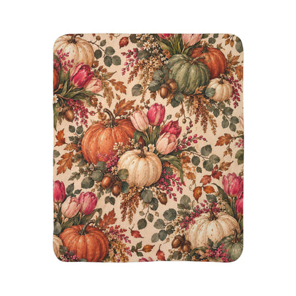 Pumpkin Garden Fleece Blanket