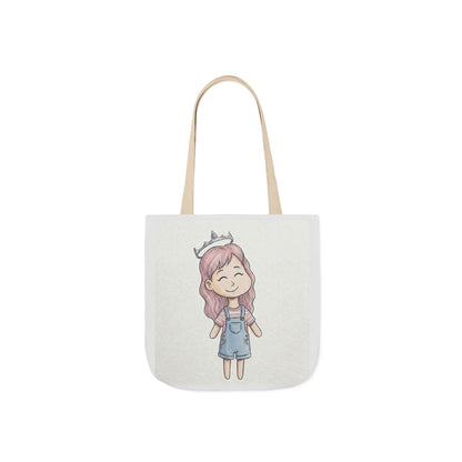 Cute Princess Girl Canvas Tote Bag