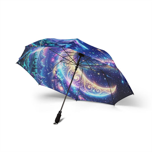 Galaxy Moon Foldable Umbrella — Celestial Starry Night Semi-Automatic Umbrella