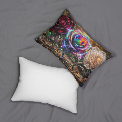 Rainbow Rose Decorative Pillow