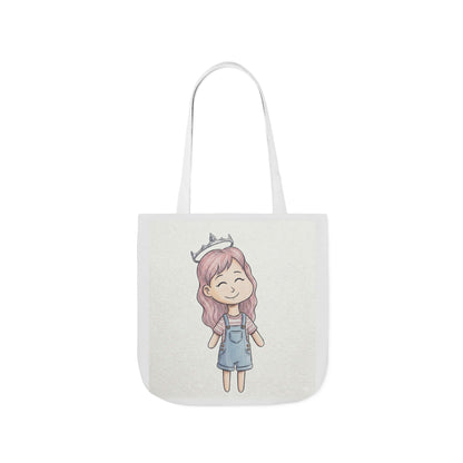 Cute Princess Girl Canvas Tote Bag