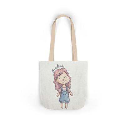 Cute Princess Girl Canvas Tote Bag