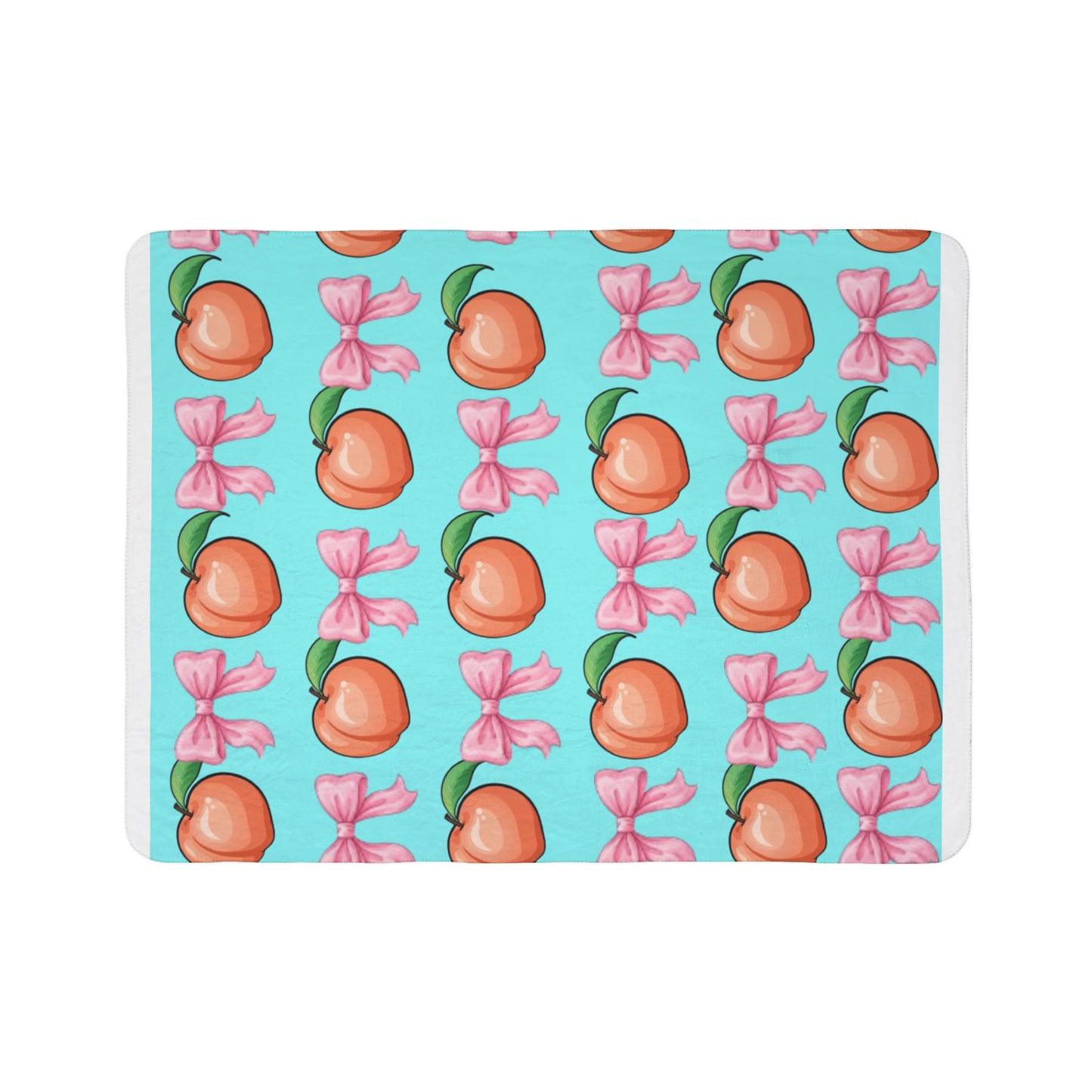 Peach & Pink Bow Sherpa Blanket