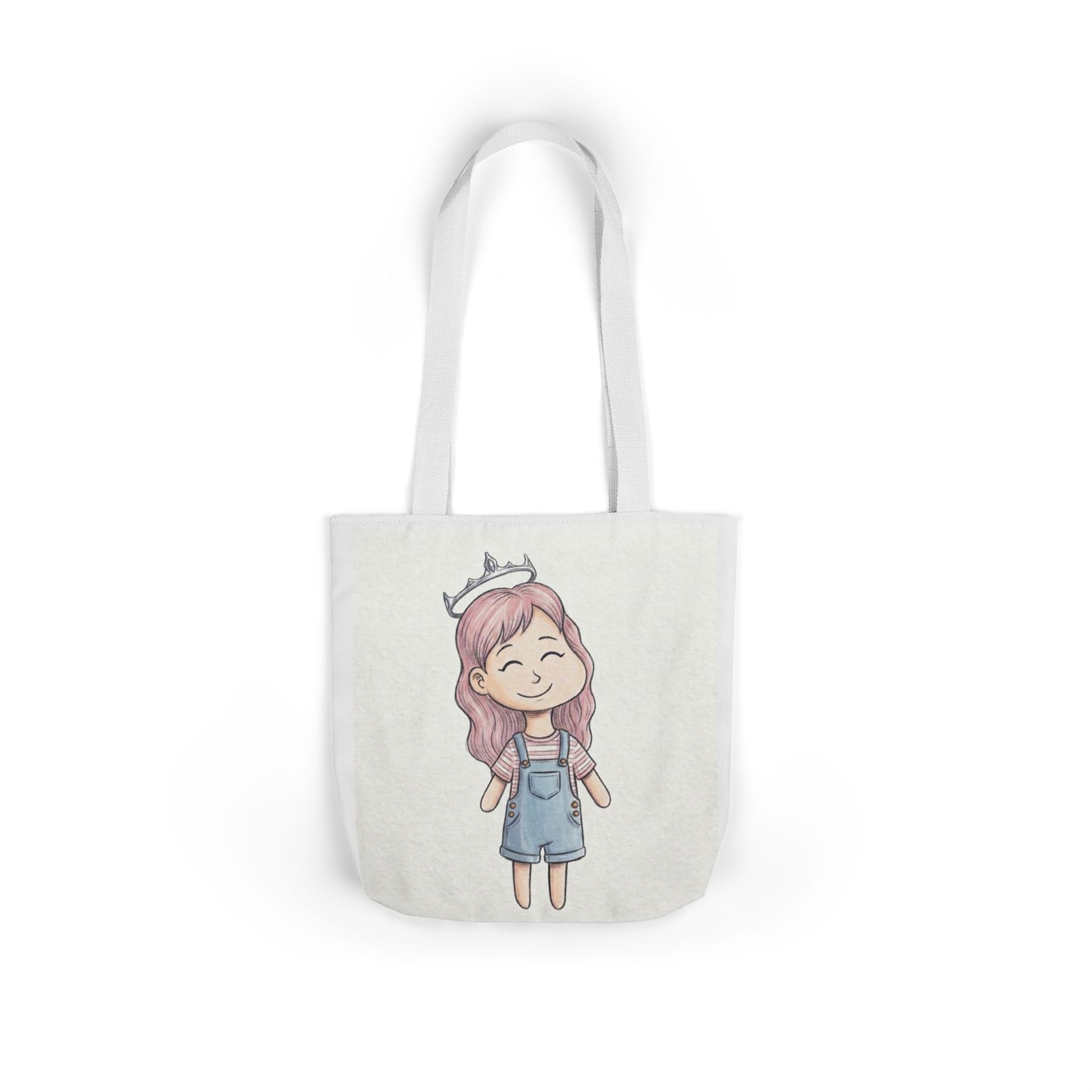Cute Princess Girl Canvas Tote Bag