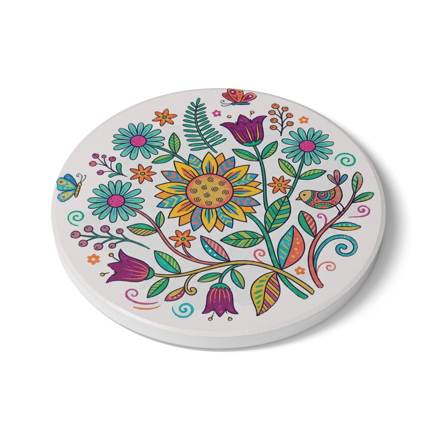 Floral Ceramic Coaster