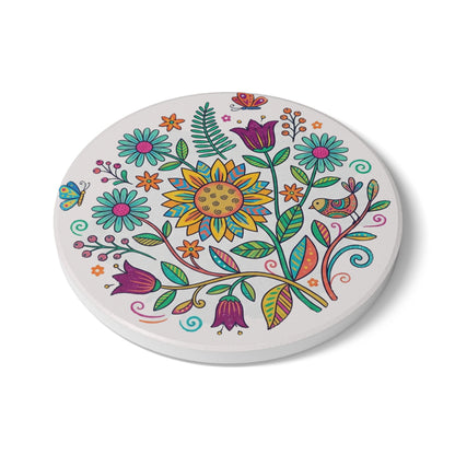 Floral Ceramic Coaster