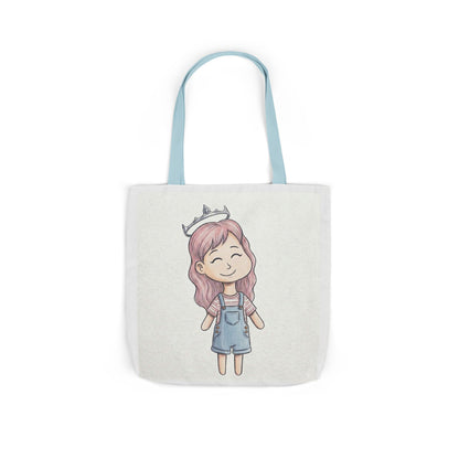 Cute Princess Girl Canvas Tote Bag